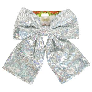 Бант на елку Sparkle Style 22*20 см серебряный