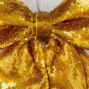 Бант на елку Блестящие Пайетки 28*25 см золотой Christmas Deluxe (Кристмас Делюкс) фото 7