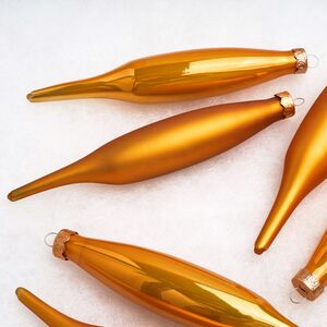 Набор елочных игрушек Сосульки 15 см золотая охра, 6 шт, стекло Kaemingk (Кейминг) фото 2