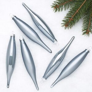 Набор елочных игрушек Сосульки 15 см smoke blue, 6 шт