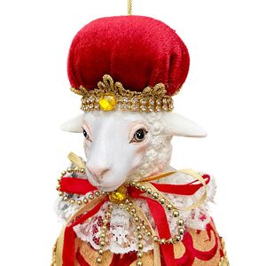 Елочная игрушка Овечка Жасмин - Королевский Бал 25 см Christmas Deluxe (Кристмас Делюкс) фото 2