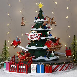 Композиция Карусель - Волшебные сани Санта-Клауса 29*27 см, музыка, движение, подсветка Lemax фото 1