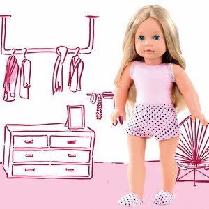 Кукла Джессика в розовой пижамке 46 см, закрывает глаза Gotz фото 5