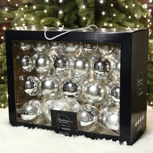 Набор стеклянных шаров Magnifique: Серебряный, 6-10 см, 44 шт Kaemingk фото 1