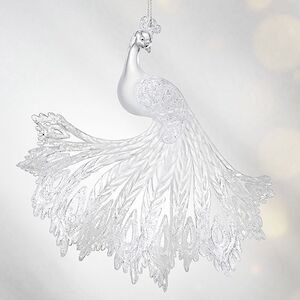Елочная игрушка Павлин 15 см серебряный, подвеска Forest Market фото 7