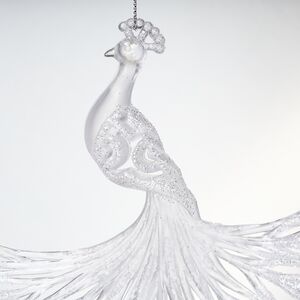 Елочная игрушка Павлин 15 см серебряный, подвеска Forest Market фото 4