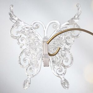 Елочное украшение Бабочка Ажурная 12 см серебряная, клипса Forest Market фото 3