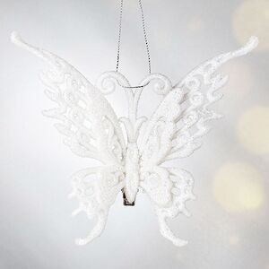 Елочное украшение Махаон Ажурный 15 см белый, клипса Forest Market фото 4