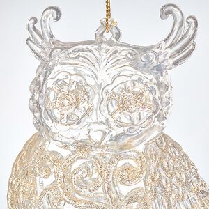 Елочная игрушка Сова на Веточке 12 см серебряно-золотая, подвеска Forest Market фото 2