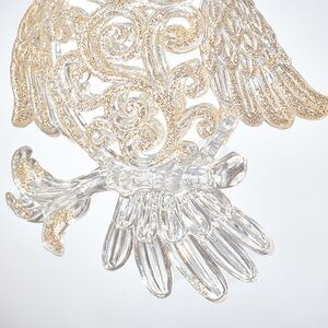 Елочная игрушка Сова на Веточке 12 см серебряно-золотая, подвеска Forest Market фото 4