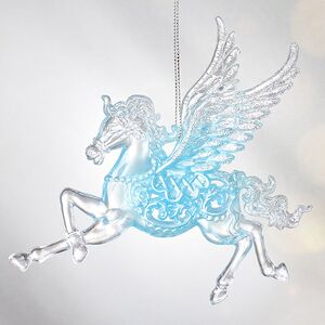 Елочная игрушка Пегас 13 см серебряный с бирюзой, подвеска Forest Market фото 4