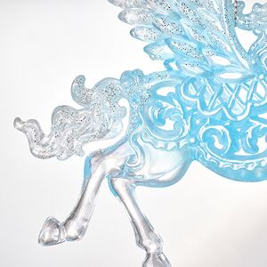 Елочная игрушка Пегас 13 см серебряный с бирюзой, подвеска Forest Market фото 3