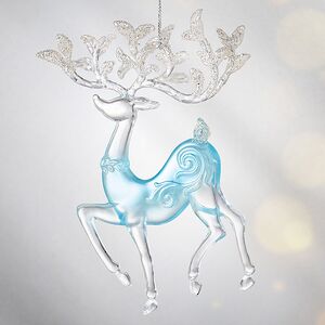 Елочное украшение Олень Серебряное Копытце 16 см серебро с бирюзой, подвеска Forest Market фото 3