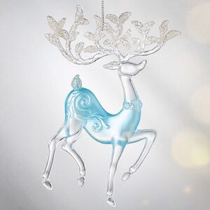 Елочное украшение Олень Серебряное Копытце 16 см серебро с бирюзой, подвеска Forest Market фото 8
