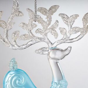 Елочное украшение Олень Серебряное Копытце 16 см серебро с бирюзой, подвеска Forest Market фото 2