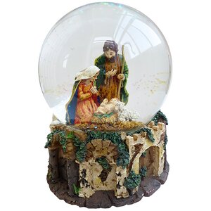 Снежный шар музыкальный Святое семейство 10 см Crystal Deco фото 1