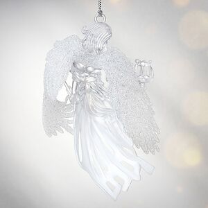 Елочная игрушка Ангел с Лирой 12 см серебряный, подвеска Forest Market фото 3
