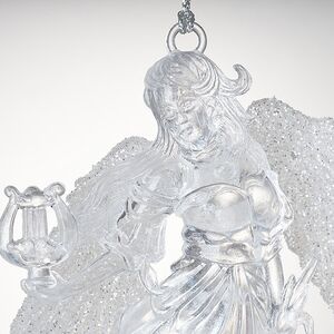 Елочная игрушка Ангел с Лирой 12 см серебряный, подвеска Forest Market фото 2