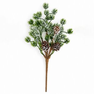 Хвойная ветка заснеженная с шишками Горная Сосна 30 см Christmas Deluxe (Кристмас Делюкс) фото 1