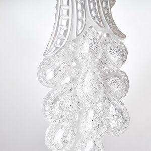 Елочная игрушка Павлин с драгоценным хвостом 12 см белый, подвеска Forest Market фото 3