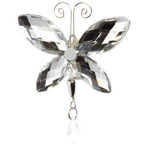 Елочное украшение Мотылек Бриллиантовый 8 см прозрачный акрил, клипса Forest Market фото 5