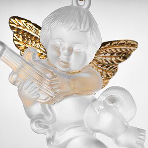 Елочная игрушка Ангелочек с Музыкальным Инструментом 6 см матово-золотой, подвеска Forest Market фото 7