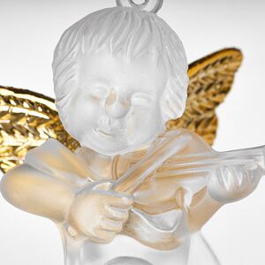 Елочная игрушка Ангелочек с Музыкальным Инструментом 6 см матово-золотой, подвеска Forest Market фото 12