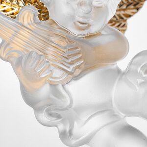 Елочная игрушка Ангелочек с Музыкальным Инструментом 6 см матово-золотой, подвеска Forest Market фото 9