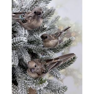 Елочное украшение Птички Ласточки 14 см, 3 шт, клипса Christmas Deluxe (Кристмас Делюкс) фото 6