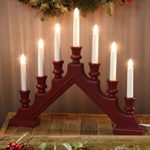 Рождественская горка Sara 43*38 см красная, 7 электрических свечей Star Trading фото 1