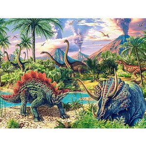 Набор пазлов Мир Динозавров, 2*100 элементов Educa фото 2