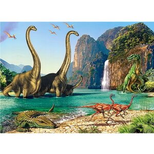 Набор пазлов Мир Динозавров, 2*100 элементов Educa фото 3