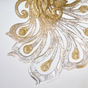 Елочная игрушка Павлин Роскошный 15 см прозрачный с золотым, подвеска Forest Market фото 6