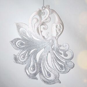 Елочная игрушка Павлин Роскошный 15 см бело-серебряный, подвеска Forest Market фото 7