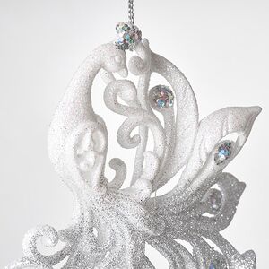 Елочная игрушка Павлин Роскошный 15 см бело-серебряный, подвеска Forest Market фото 4