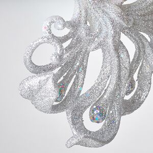 Елочная игрушка Павлин Роскошный 15 см бело-серебряный, подвеска Forest Market фото 8