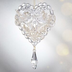 Елочная игрушка Сердце - Голубиная нежность 15 см, подвеска Forest Market фото 4