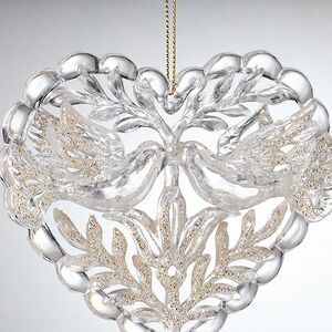 Елочная игрушка Сердце - Голубиная нежность 15 см, подвеска Forest Market фото 2