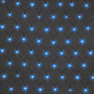 Гирлянда Сетка 1.7*1 м, 160 синих LED ламп, черный ПВХ, контроллер, IP20 Царь Елка фото 1
