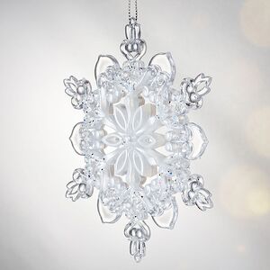 Елочная игрушка Снежинка - Ледяная Симфония 13 см белая, подвеска Forest Market фото 3