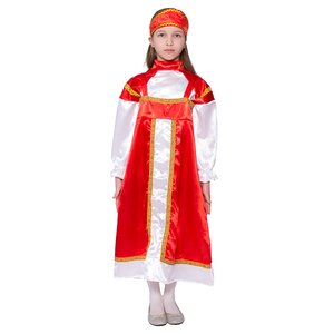 Карнавальный костюм Аленушка, красный, рост 122-134 см Бока С фото 1