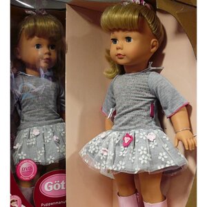 Кукла Джессика в сером платье с кружевами 46 см, закрывает глаза Gotz фото 4