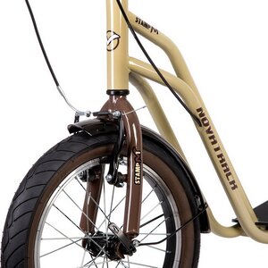 Внедорожный самокат Novatrack City Line, надувные колеса 16"/12", 2 тормоза, бежевый, до 120 кг Novatrack (Новатрэк) фото 4
