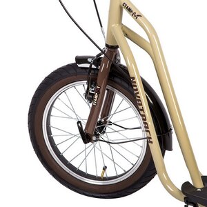 Внедорожный самокат Novatrack City Line, надувные колеса 16"/12", 2 тормоза, бежевый, до 120 кг Novatrack (Новатрэк) фото 5