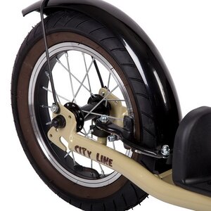 Внедорожный самокат Novatrack City Line, надувные колеса 16"/12", 2 тормоза, бежевый, до 120 кг Novatrack (Новатрэк) фото 6