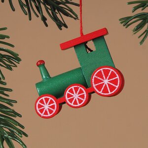 Деревянная елочная игрушка Паровозик Berlin Express 6 см, подвеска Breitner фото 2