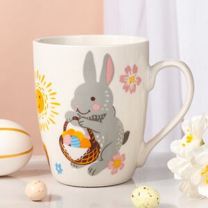 Фарфоровая чашка Кролик и Пасхальное лукошко 340 мл