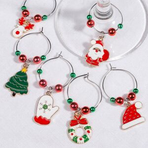 Маркеры для бокалов Merry Christmas 4 см, 6 шт