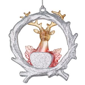 Елочная игрушка Венок с Оленем 11 см, подвеска Forest Market фото 3