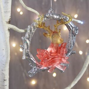 Елочная игрушка Венок с Оленем 11 см, подвеска Forest Market фото 4